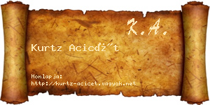 Kurtz Acicét névjegykártya